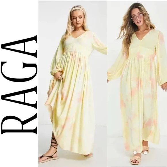 RAGA Sunsets By The Beach Tie Dye Maxi Dress XS - Picture 1 of 12
